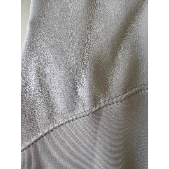 DKNY Ivory Crew Neck Zipper Back Faux Leather Inlay Sheath Dress Womens Size 16 - Picture 7 of 9